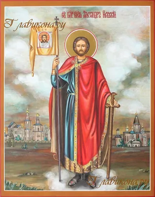 Икона ручной работы Святого Благоверного Князя Александра Невского от  художников Наследие