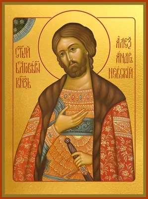 Писаная икона святого князя Александра Невского, артикул 6116