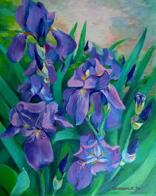 IRISES. Ирисы Painting by Lara Mammadova | Saatchi Art