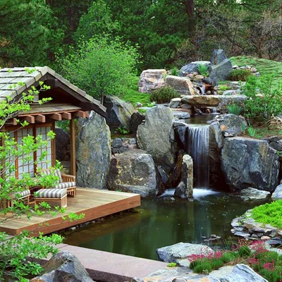 Искусственный водопад на даче: ландшафтный дизайн дома, декоративный фонтан  на даче