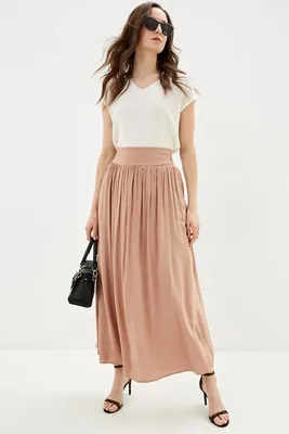 Длинная юбка на кокетке - артикул B470027, цвет SUMMER BEIGE - купить по  цене 1199 руб. в интернет-магазине Baon