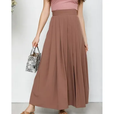 Коричневая длинная юбка Юнона - 12572_коричневый - цена, фото, описания,  отзывы покупателей | Krasota-ua.com