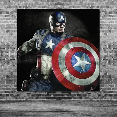 Плакат \"Капитан Америка, Железный Человек в отражении, Captain America\",  60×43см (ID#877460001), цена: 190 ₴, купить на Prom.ua