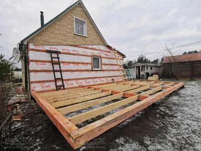 Пристройка к дому: деревянному из бревна, из бруса, каркасному, кирпичному