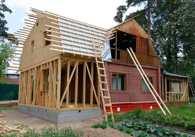 Каркасные пристройки к деревянному дому – варианты проектов, особенности  строительства, фото, видео