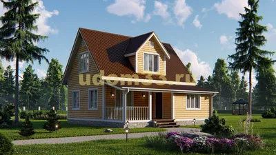 Каркасный дом с верандой 8.5х6 - строительство в Мск и МО - цена от 902000  рублей