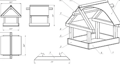 Настенная кормушка для птичьего домика 4 мм » maket.LaserBiz.ru - Макеты  для лазерной резки