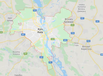Карта окрестности Киева