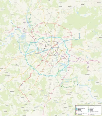 Подробная карта метро Москвы с МЦК