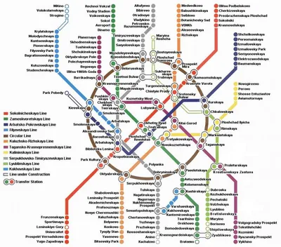 Схема линий Московского метро через сто лет