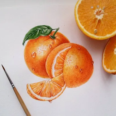 Апельсин в разрезе на голубом фоне…» — создано в Шедевруме