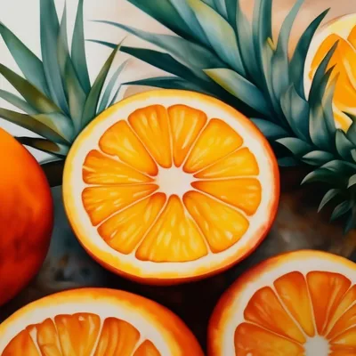 Апельсин целый и в разрезе , …» — создано в Шедевруме
