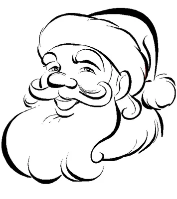 Раскраска лицо Деда Мороза распечатать бесплатно