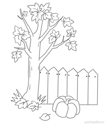 Раскраска по теме Осень для детей. Деревья осенью