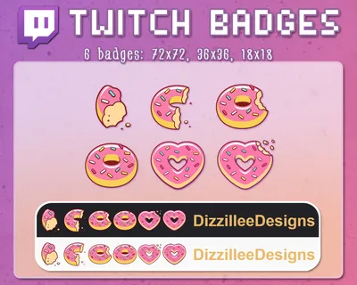 Pink Donut Emote, Badge, Channel Point Icon for Twitch or Discord - Etsy