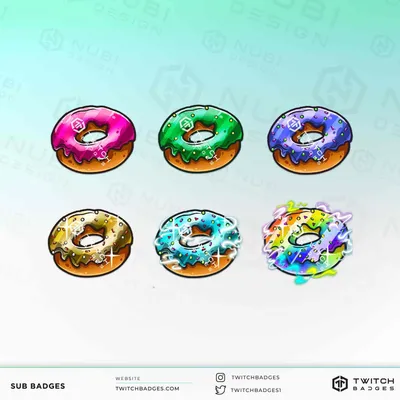Donut Twitch Badges, Yummy Funny Donuts Bit Badges, Stream, Kawaii, Donut,  Food, Sprinkles Channel Points, - Etsy