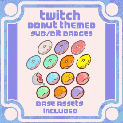 donuts badge emotes collection. can be used for twitch or youtube. set  illustration 7725062 Vector Art at Vecteezy