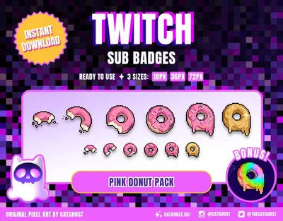 Twitch Sub Badge Flair: Cake Donut Frames by BizzarBox on DeviantArt