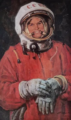 Первый космонавт Юрий Гагарин в скафандре - обои на рабочий стол