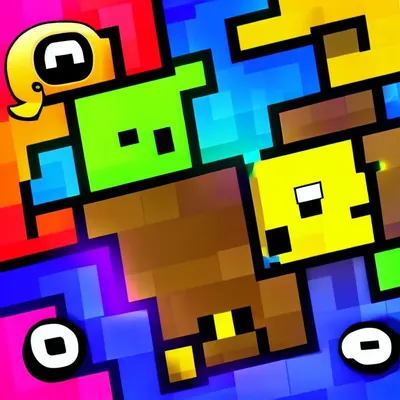 Cube Shape Smiley Geometry Dash, Geometry dash, game, face png | PNGEgg