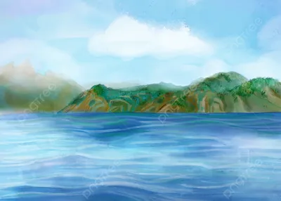 Горы и море акварельный фон, гора, Море, марина фон картинки и Фото для  бесплатной загрузки