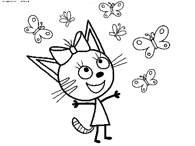 Раскраска Карамелька | Раскраски из мультфильма Три кота. Раскраски Три  кота скачать для детей