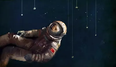 Космонавт в космосе – Стоковое редакционное фото © cookelma #61546201