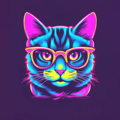 Смешной кот в очках» — создано в Шедевруме
