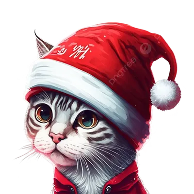 Кот с открытым ртом в новогодней шапке — Картинки на аву | Животные, Кот,  Шапка