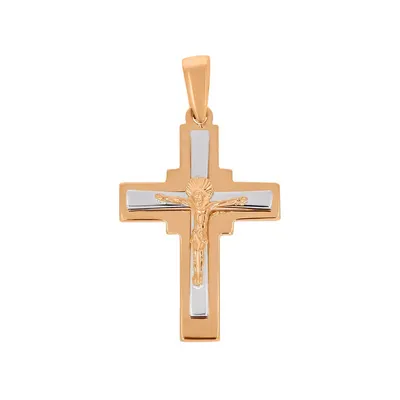 Золотой крестик (арт. 501386кб) цена - 6213.67 грн, фото - купить в  интернет-магазине Золотая Королева