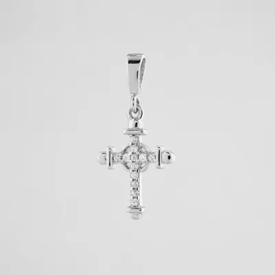 Женский крестик с бриллиантами 11 DIAMOND CROSS на заказ из белого и  желтого золота, серебра, платины или своего металла