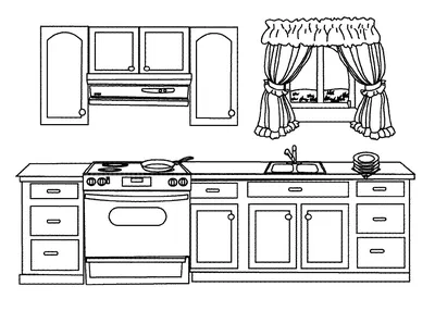 Кухня раскраска для детей - 116 фото