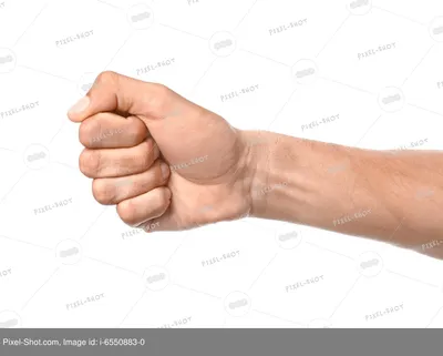 Мужская рука с кулак на белом фоне :: Стоковая фотография :: Pixel-Shot  Studio