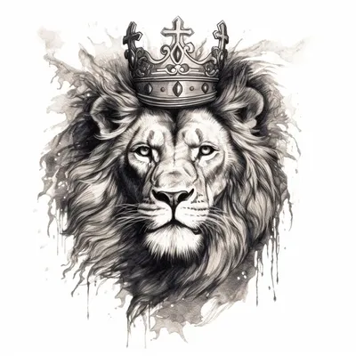 Трафарет льва с короной - 63 фото
