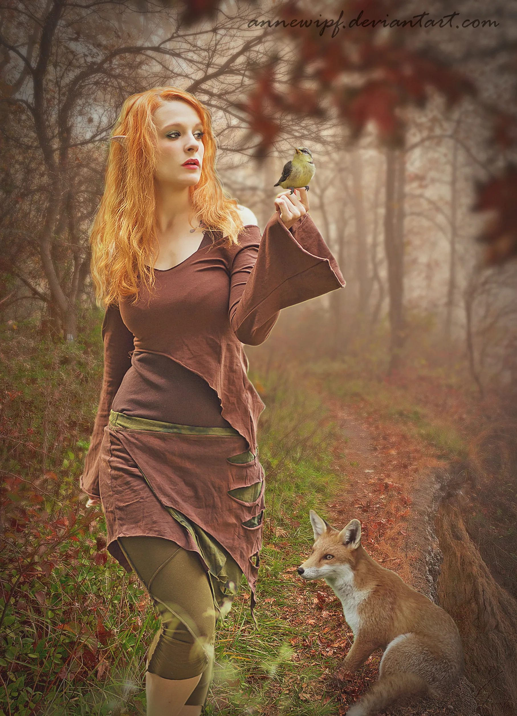 Fairy fox. Девушка и лиса. Эльфийка осень. Девочка лиса в лесу. Фотосессия в осеннем фэнтези стиле.