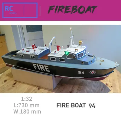 Пожарная лодка 94 1/32 730 мм ABS RC модель комплект корабля | AliExpress
