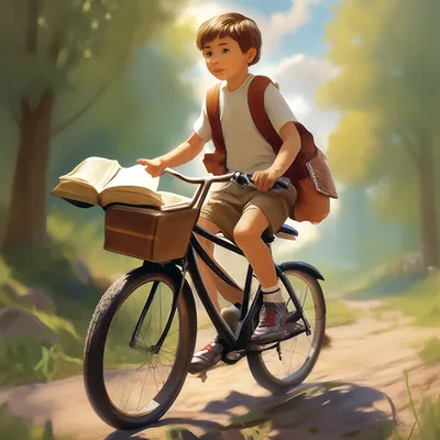 Мальчик на велосипеде, иллюстрация, вектор на белом фоне . Векторное  изображение ©Morphart 317575634