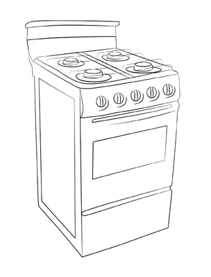 Газовая плита рисунок для детей - 47 фото