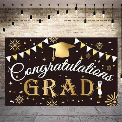 Graduation Party Supplies 2023, Black and Gold Graduation Decorations  Congrats G | eBay
