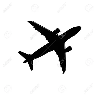 Самолет силуэт рисунок - 68 фото