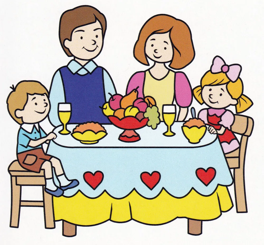 Семья за столом. Праздничный стол рисунок. Семья рисунок. Семья завтракает за столом. Ужин в день семьи