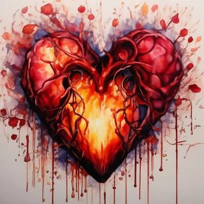 Наклейка на любую поверхность Burning heart \"Огненное сердце\", без фона  купить по цене 59 ₽ в интернет-магазине KazanExpress