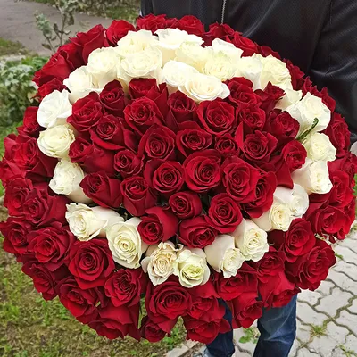 Букет сердце из 101 розы (60см) | Доставка цветов в Кирове, закажи цветы по  т. 20-61-20