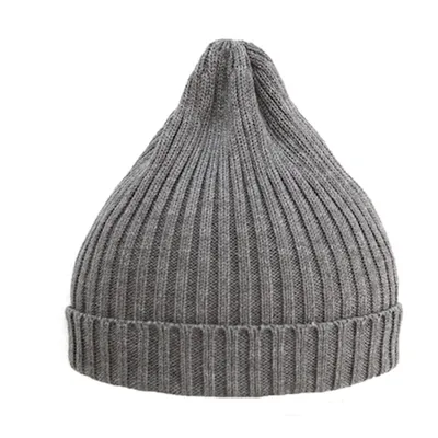 Теплая шапка с отворотом из 100% шерсти, цвет бирюзовый купить в Москве