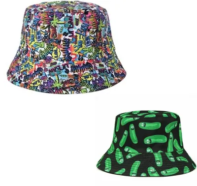 KIDS PICKLE BUCKET HAT CHILDREN CARTOON PRINT HAT FESTIVAL PICKLE PATTERN  HATS C | eBay