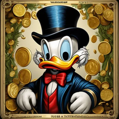 ДЕНЕЖНАЯ КАРТИНА - Скрудж Макдак купается в деньгах | Scrooge McDuck | Katy  ART | Дзен