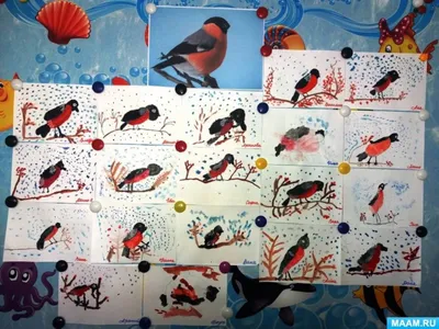 Постер Упитанный снегирь на ветке рябины в профиль на стену купить от 290  рублей в арт-галерее DasArt