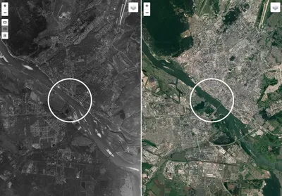 Американский спутник заснял Новосибирск 55-летней давности