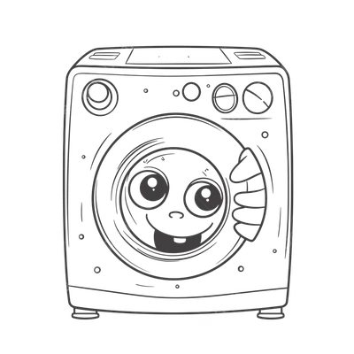 рисунок милая стиральная машина для детей дети раскраски страницы наброски  эскиз вектор PNG , рисунок крыла, рисунок кольца, детский рисунок PNG  картинки и пнг рисунок для бесплатной загрузки
