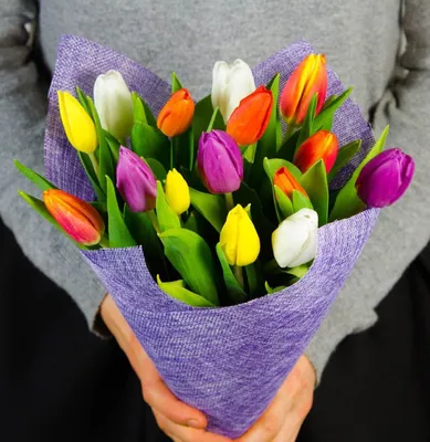 Букет цветов \"Тюльпаны\" 33 см (SF-5077) в ассортименте В Интернет-Магазине  По Оптовым Ценам